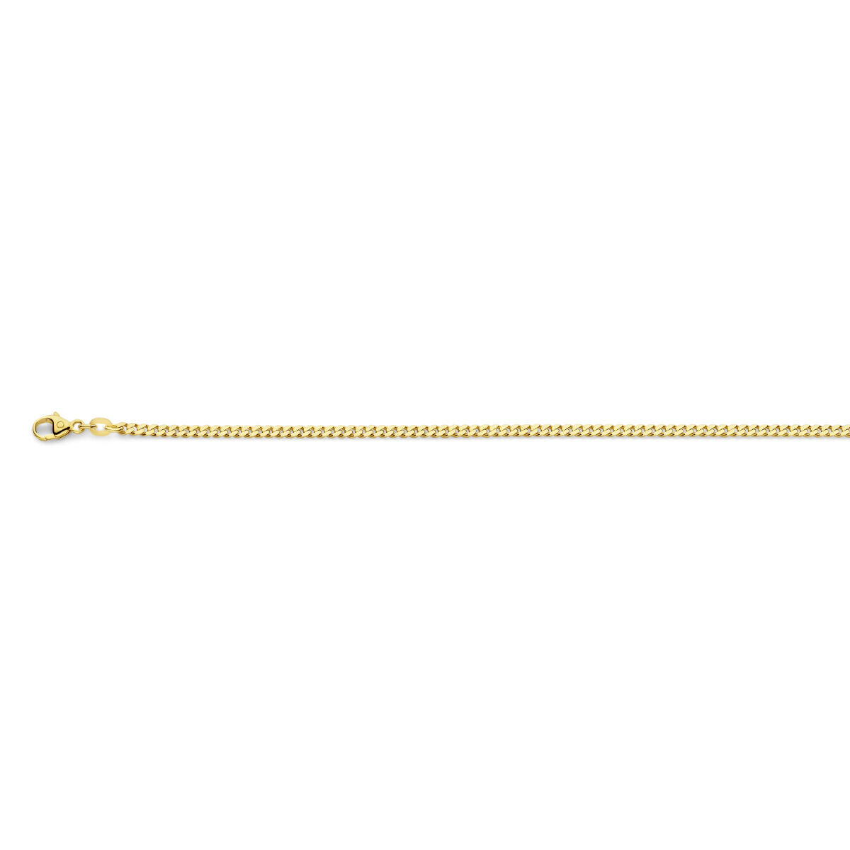Massive Gourmette aus 14K Gelbgold mit vierseitiger Schliff und 2,4 mm Breite