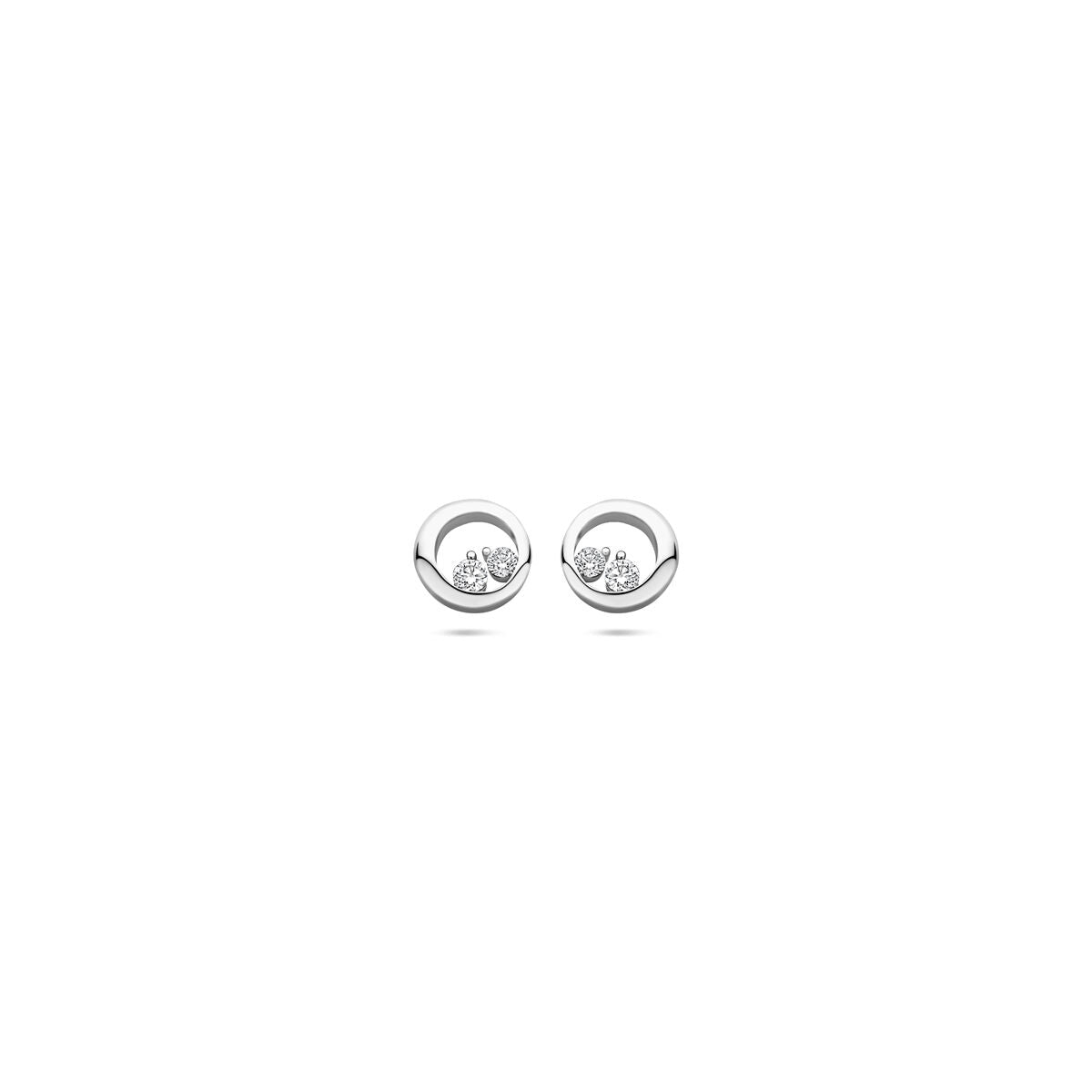 Ohrstecker aus rhodiniertem Silber mit 7 mm Zirkonia-Steinen