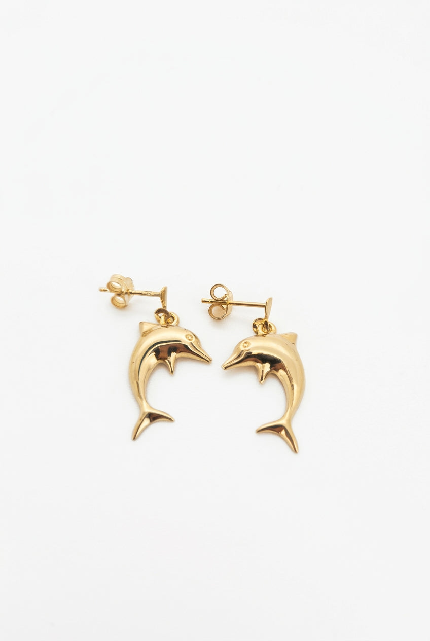 Vintage Goldohrringe 14K Ohrringe Welle 5.2gr