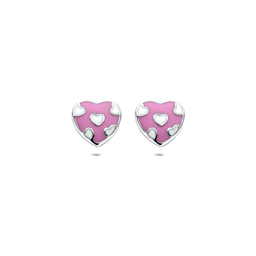 oorknoppen hartje 8,5 mm zilver gerhodineerd