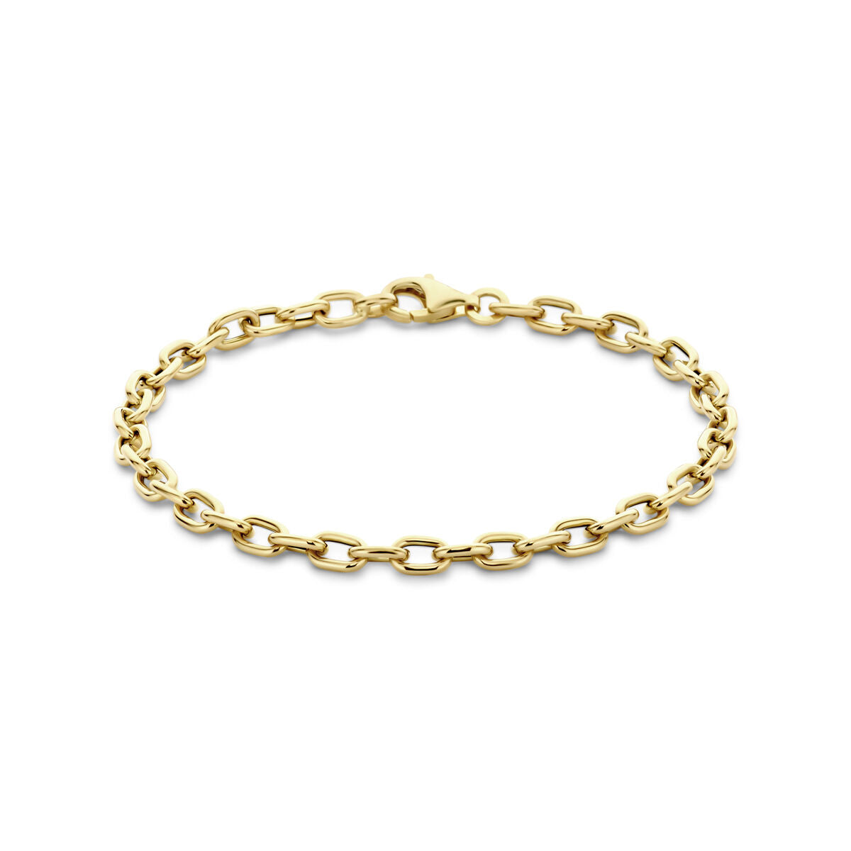 Armband aus 14K Gelbgold mit 4,5 mm breiten Gliedern und 19 cm Länge