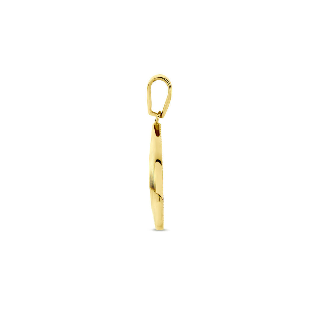 Anhänger Zirkonia 22 mm 14K Gelbgold