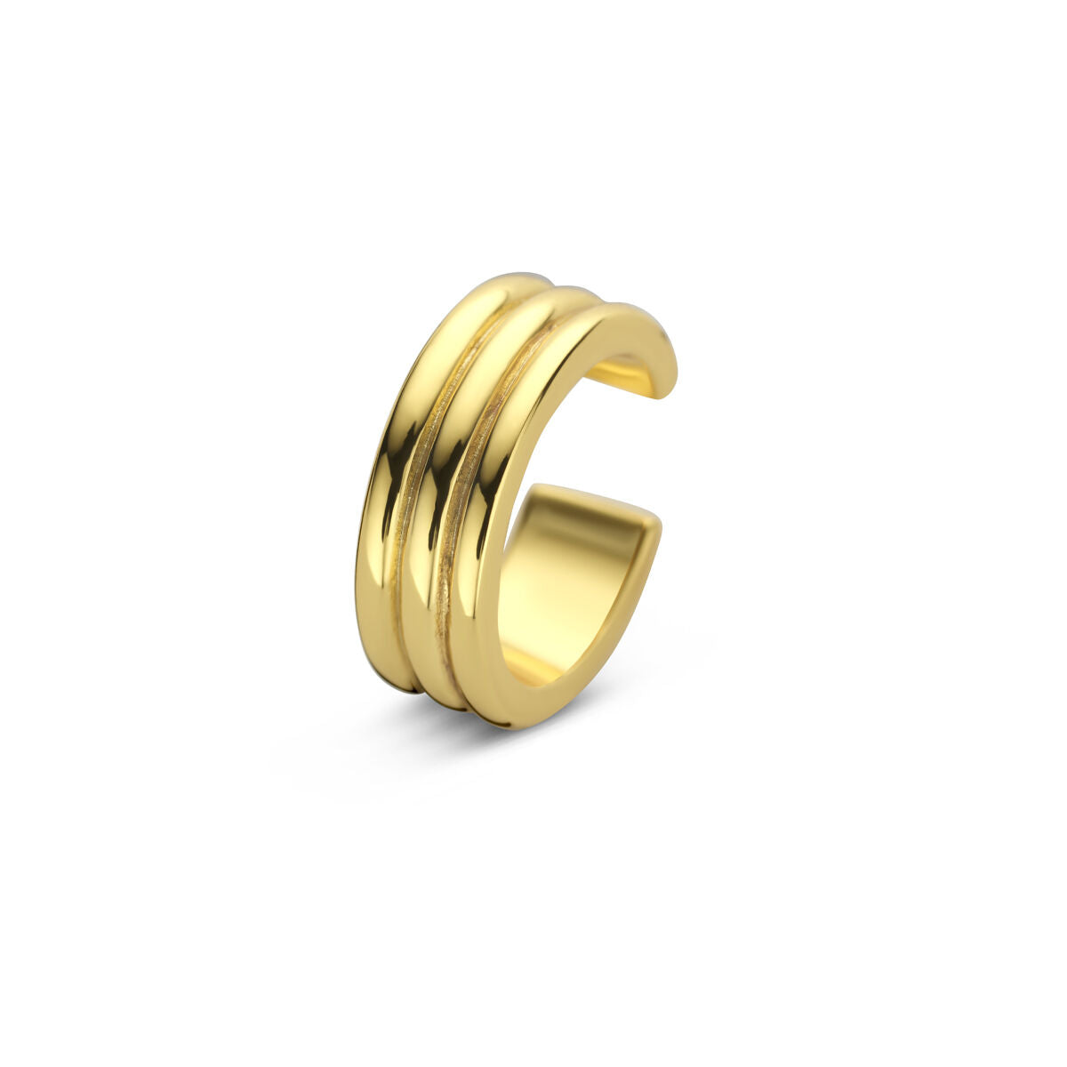 Vergoldeter Silber Ear Cuff mit minimalistischem goldenen Akzent und ohne Ohrloch