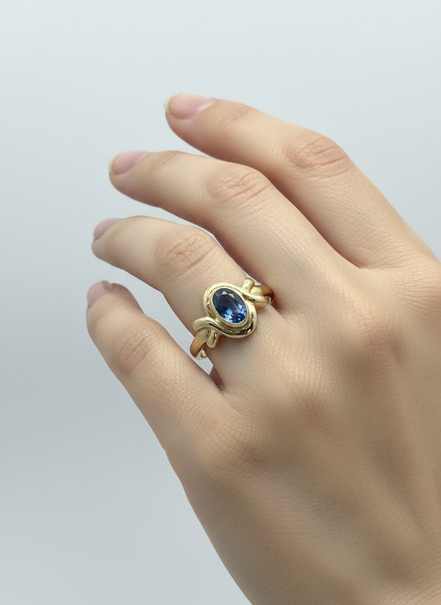 Vintage Goldring 14K Topas 1gr