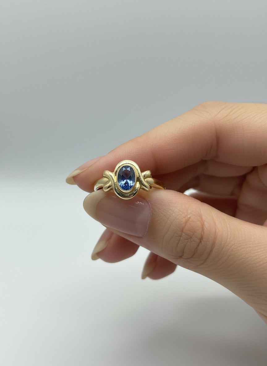 Vintage Goldring 14K Topas 1gr