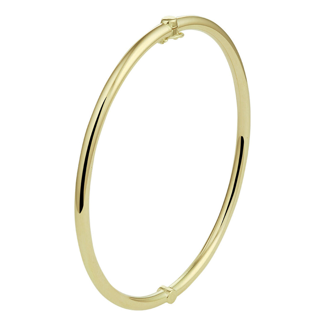 Armreif Scharnier massiv Rundrohr 3 mm Zilgold (Gelbgold mit Silberkern)