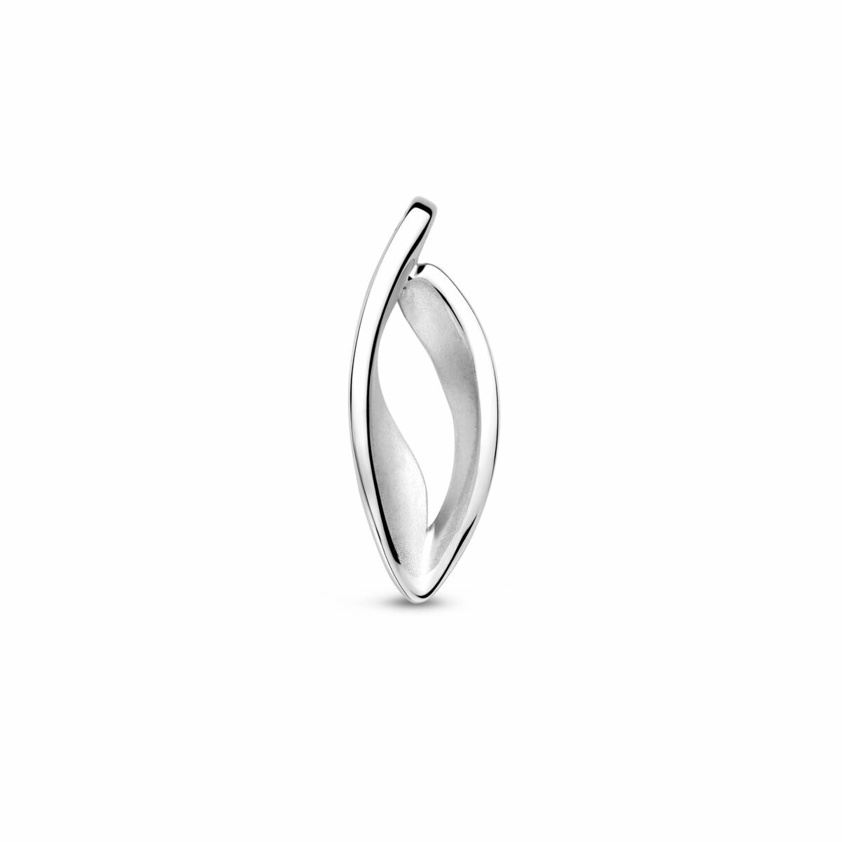 Hänger aus rhodiniertem 925 Silber mit polierter und matter Oberfläche, 18x6,5mm