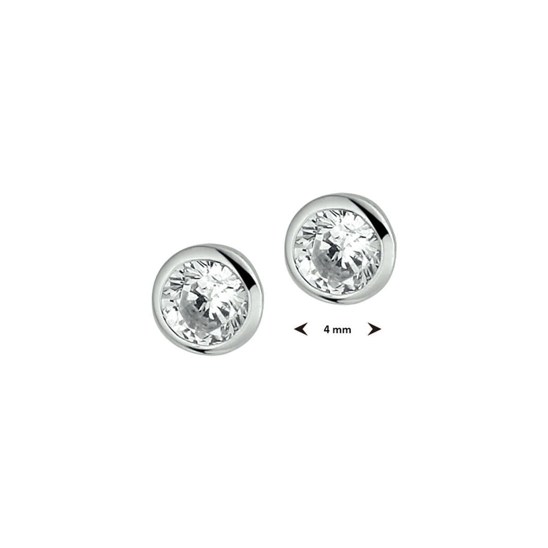 Ohrstecker Zirkonia Silber rhodiniert