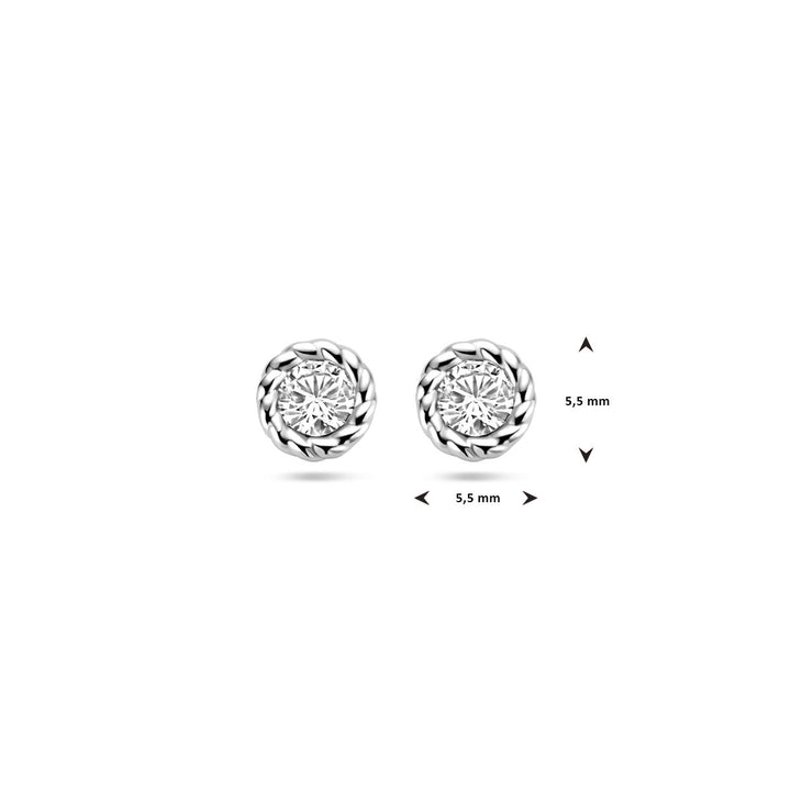 Ohrstecker Zirkonia Silber rhodiniert