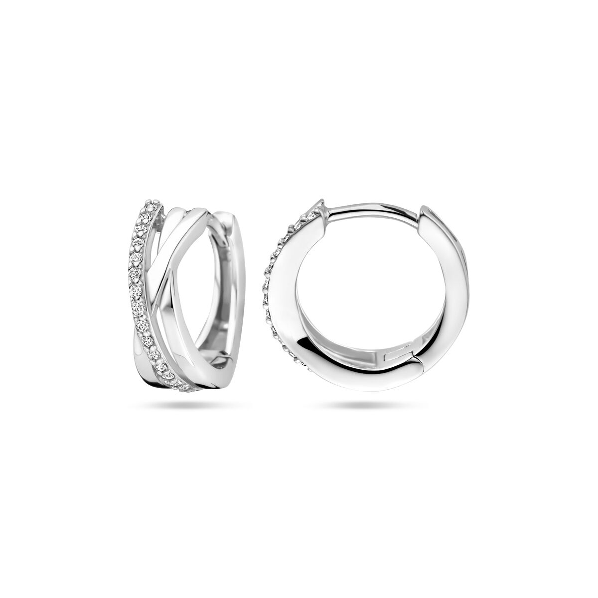 Klappcreolen 13 mm Silber rhodiniert