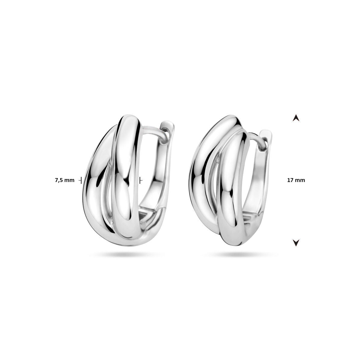 Klappohrringe 17 mm Silber rhodiniert