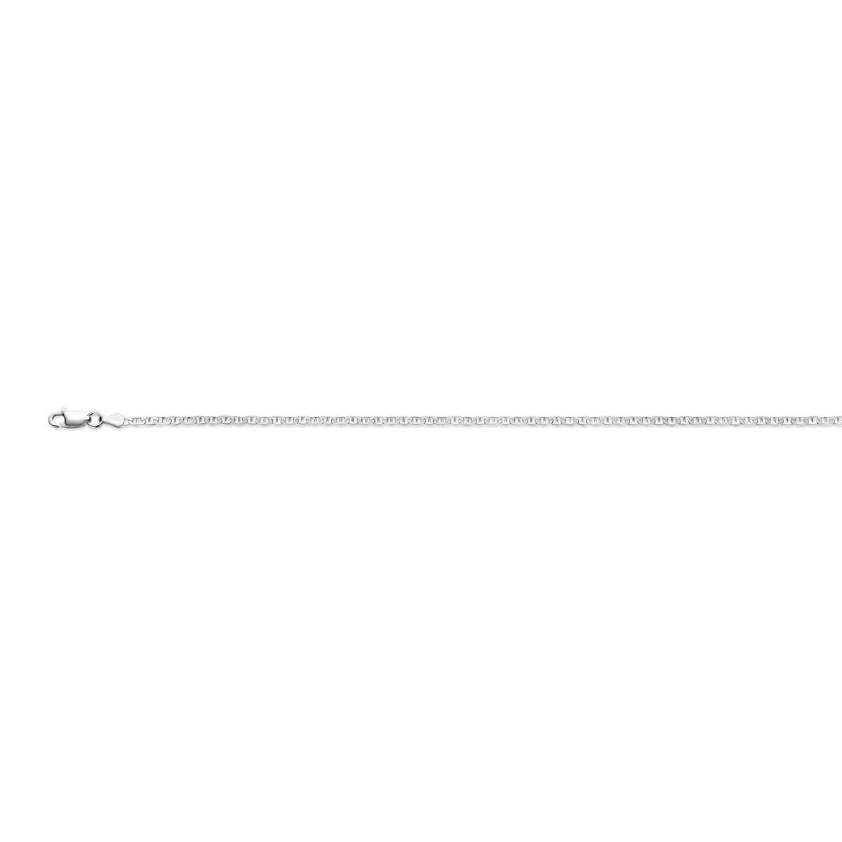 Halskette aus 2,3 mm silbernem Anker-Material mit Karabinerverschluss