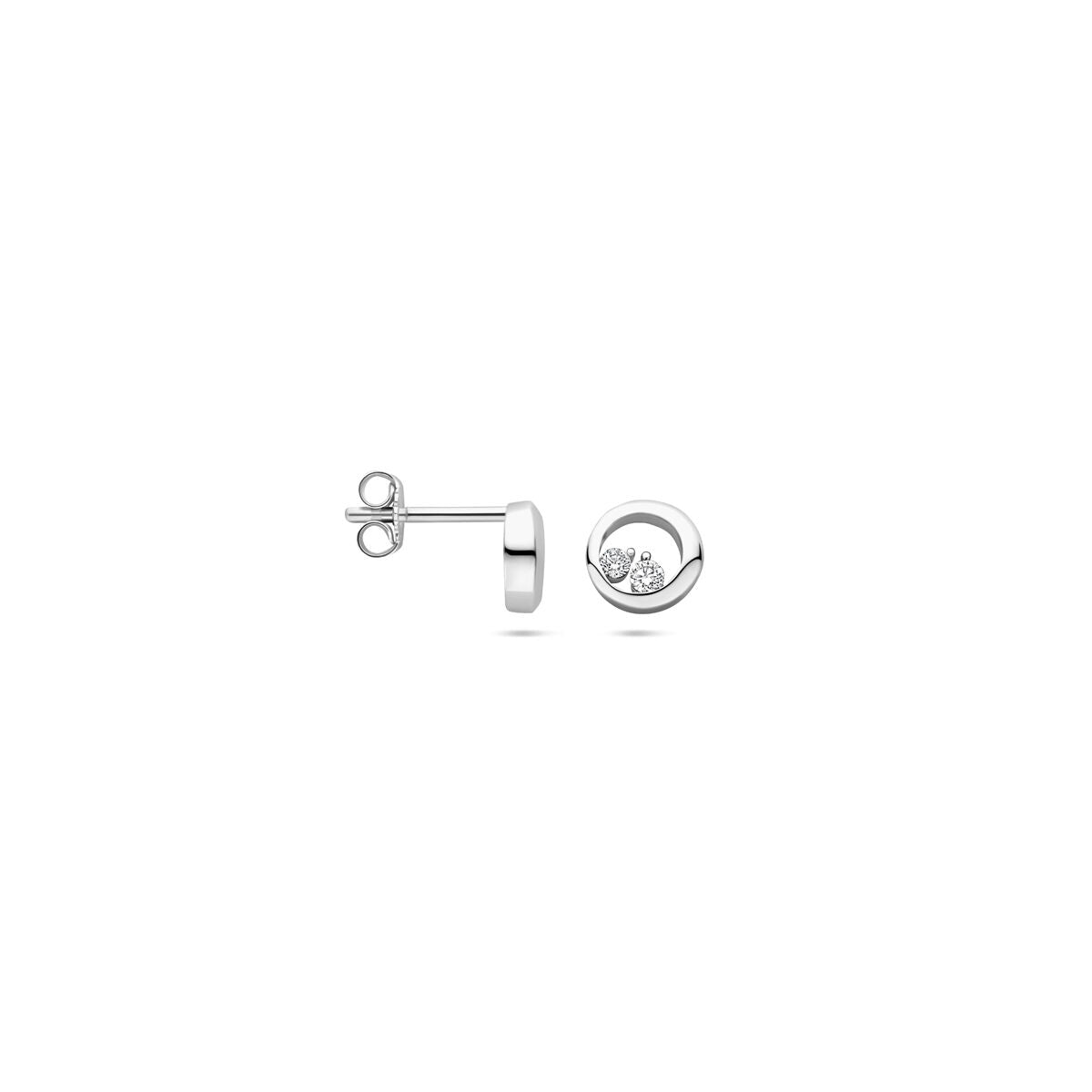 Ohrstecker Zirkonia 7 mm Silber rhodiniert