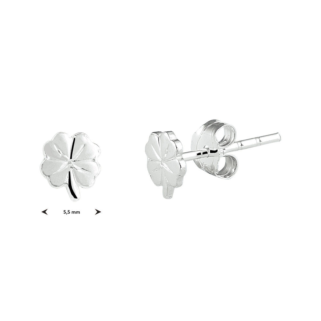 Ohrstecker Kleeblätter silberweiß