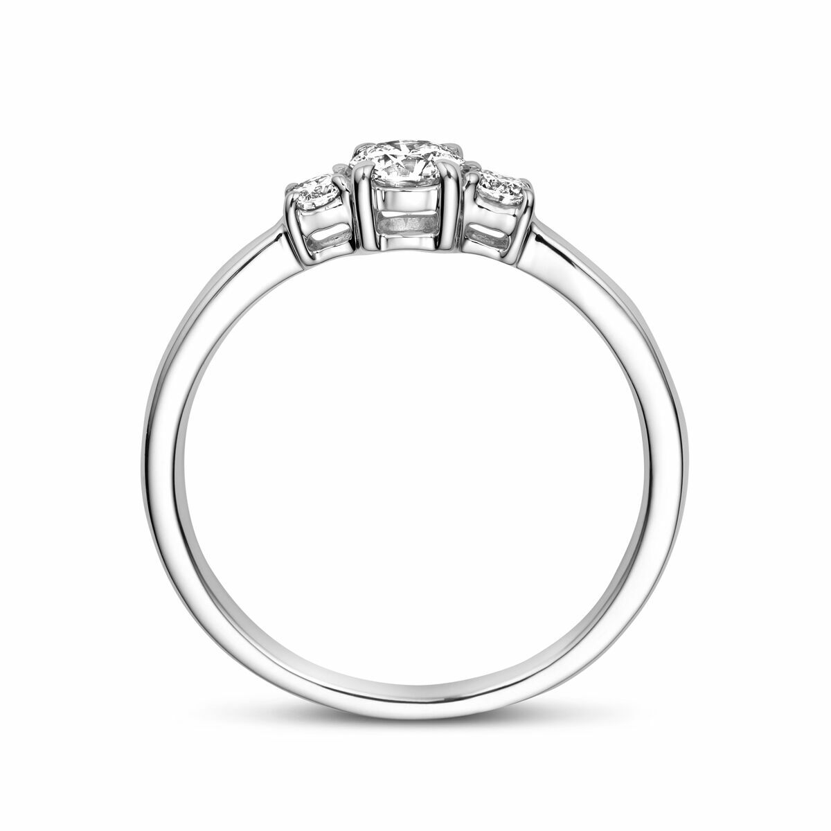 Ring Trilogie Lab-Grown-Diamant 0,46 ct H SI 14 K Weißgold