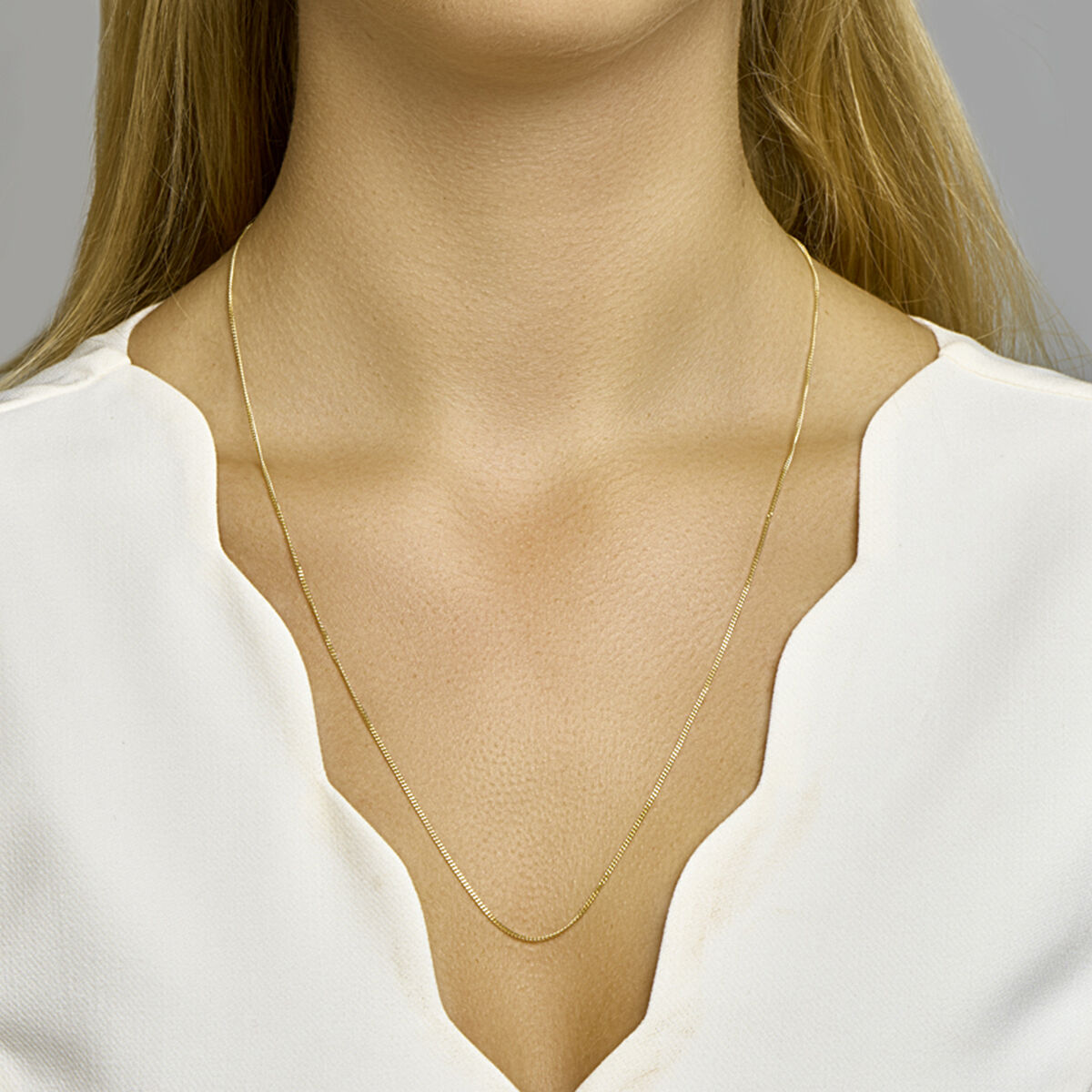 18 Karat Gelbgoldkette mit diamantierter Gourmette-Gliederkette