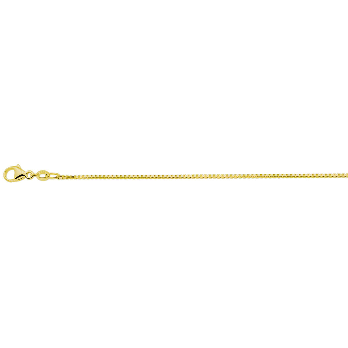 Collier aus 3 Mikron vergoldetem Silber mit einer Breite von 1,1 mm und einer Länge von 41 + 4 cm