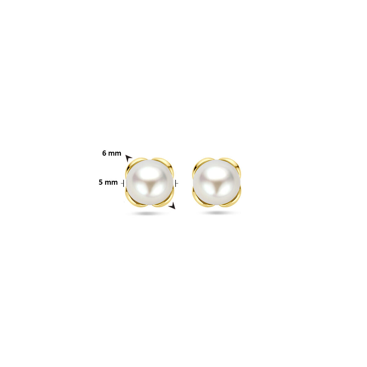 Ohrstecker Blumenperle 14K Gelbgold