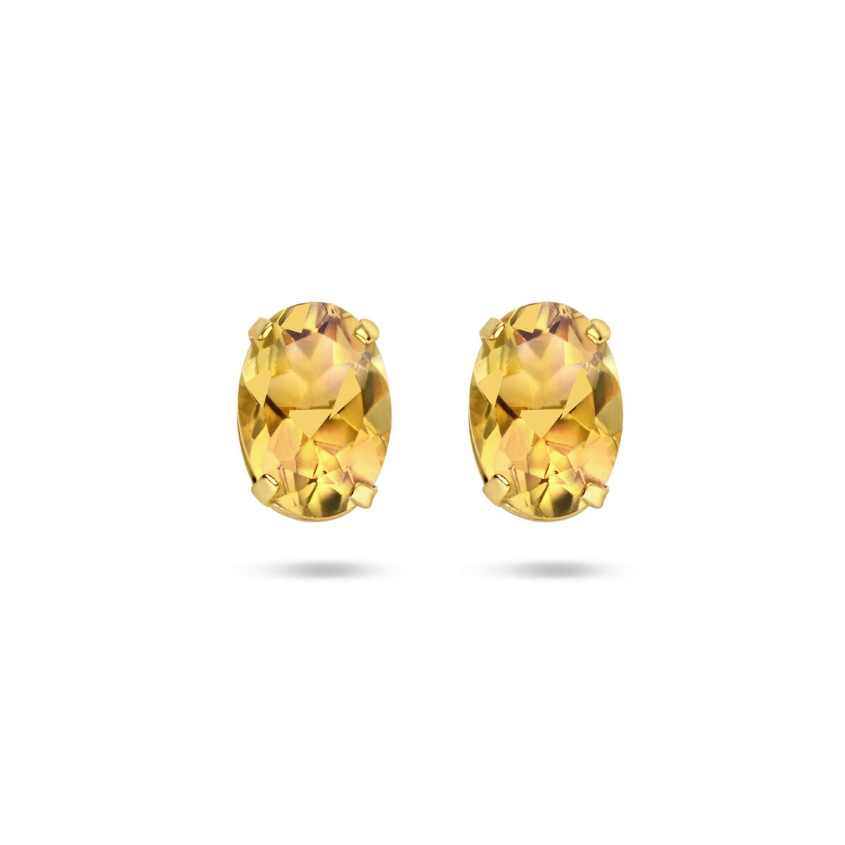 Ohrstecker aus 14K Gelbgold mit ovalen, gelben Citrinen