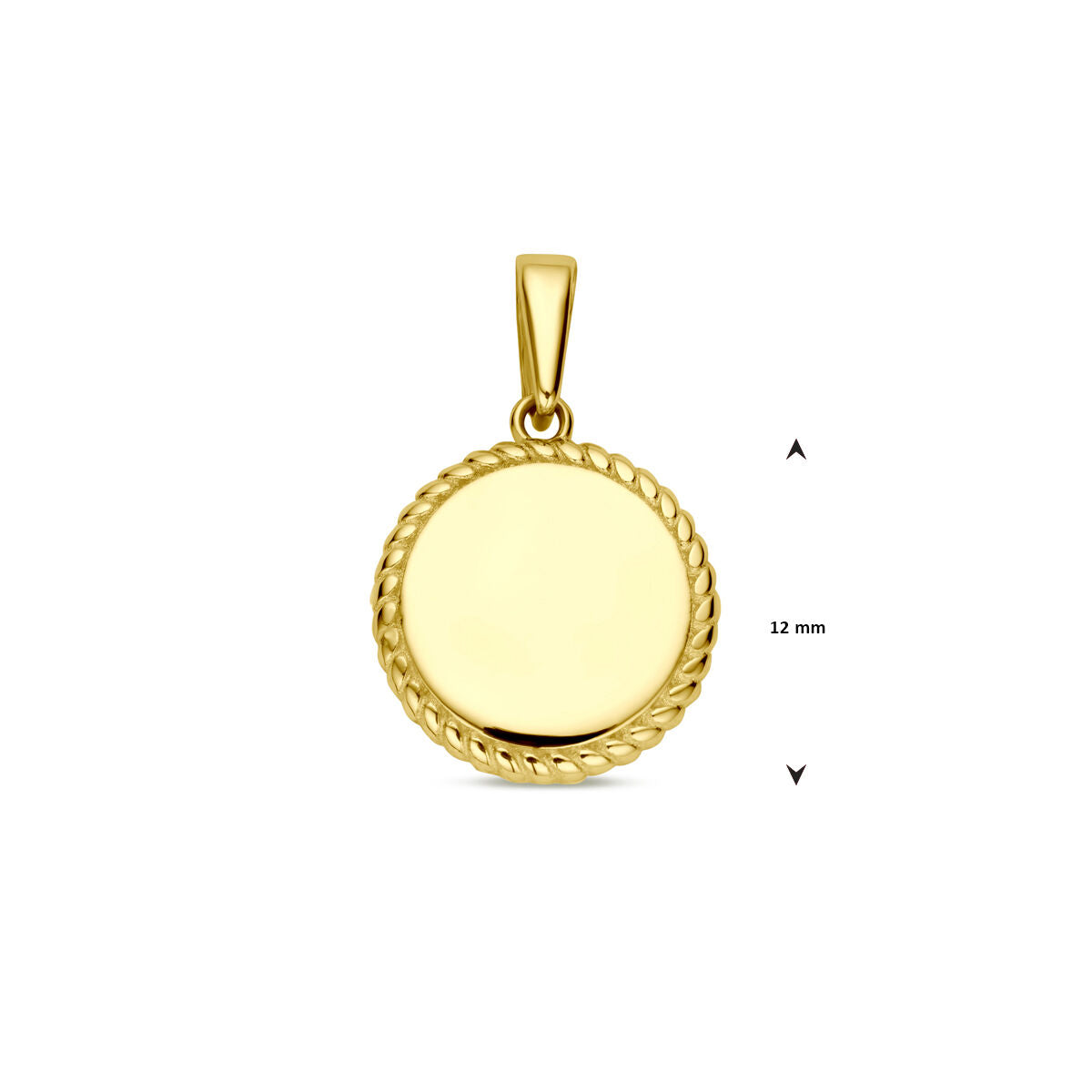 Gravuranhänger 18 mm 14K Gelbgold