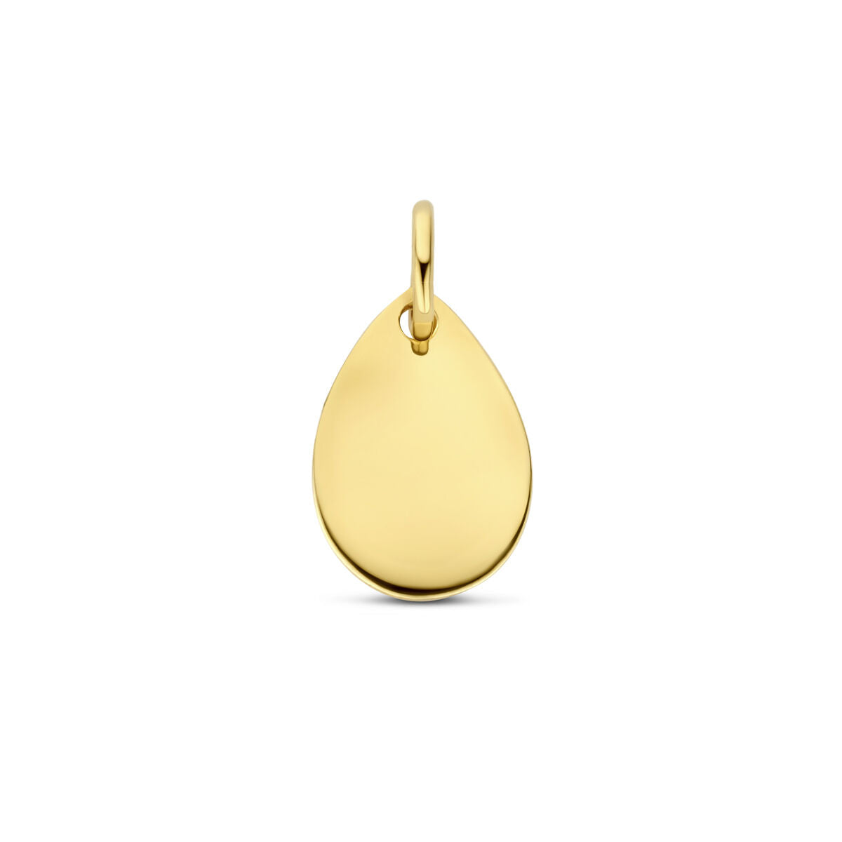 Gravuranhänger in Tropfenform aus 14K Gelbgold mit glatter Oberfläche