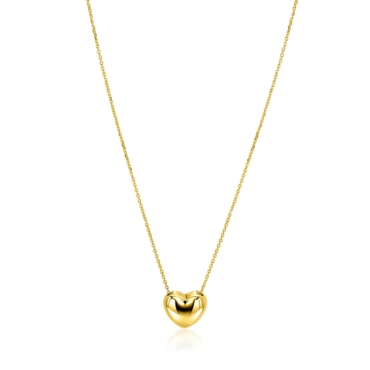 Halskette mit herzförmigem Anhänger aus Gold, 40-45 cm lang