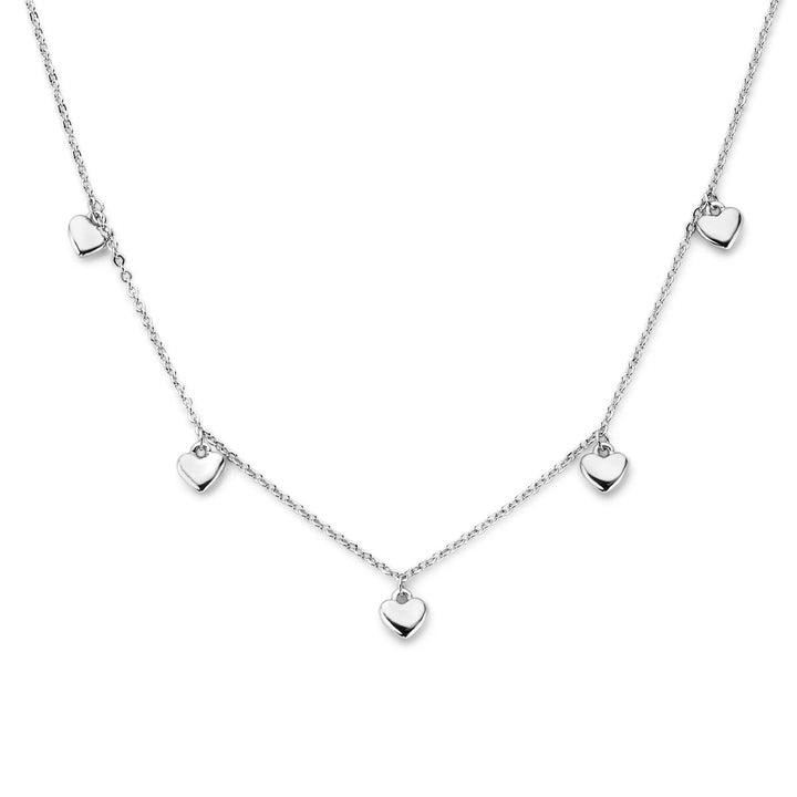 Halskette Herzen 36 + 4 cm Silber rhodiniert