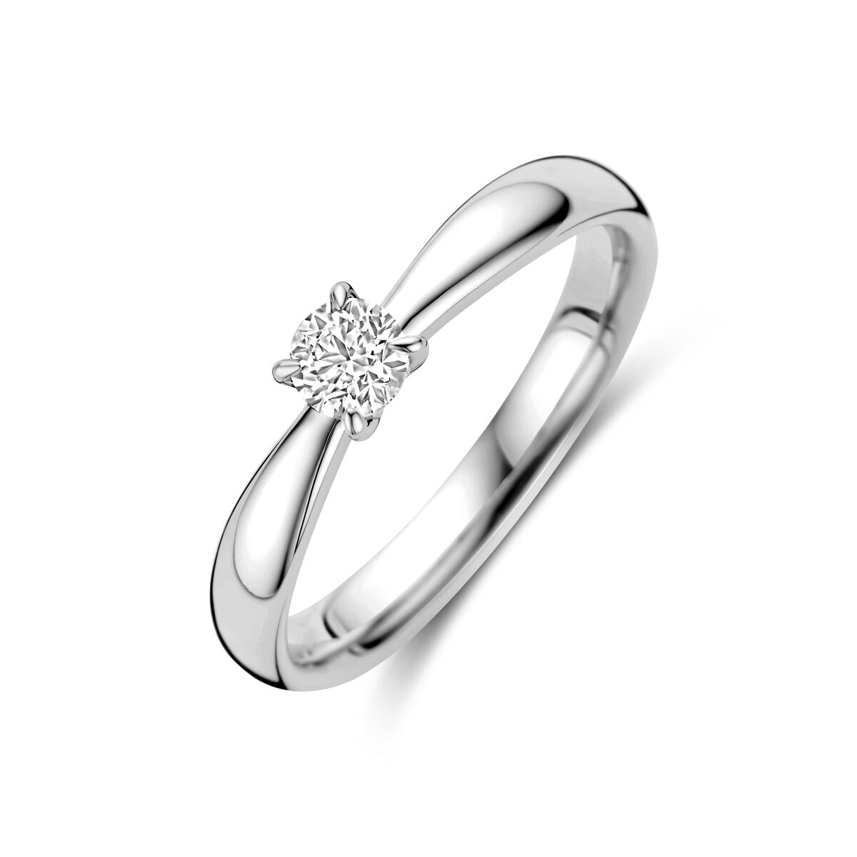 Verlobungsring aus 14K Weißgold mit 0,25 ct Diamant in Brillantschliff