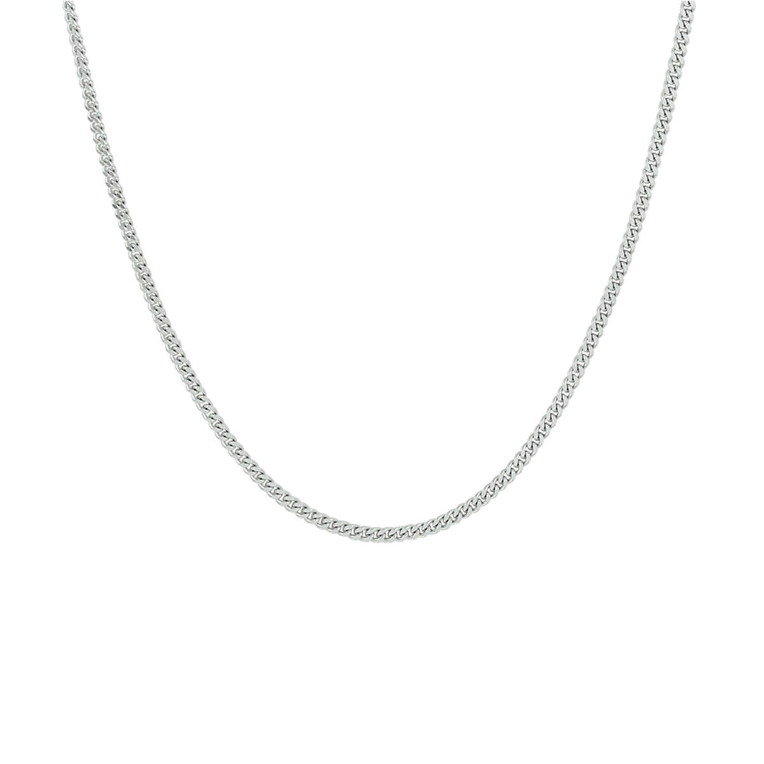 Halskette Gourmet 4-seitig geschliffen 1,6 mm Silber rhodiniert