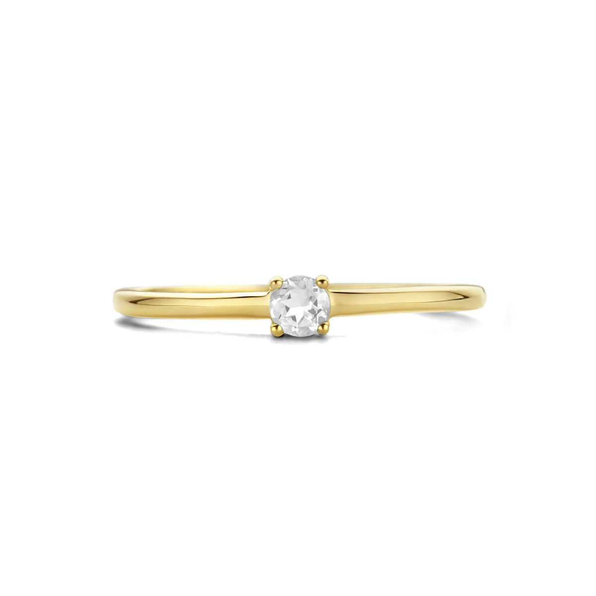 Ring mit Geburtsstein-Zirkonia April 14K Gelbgold