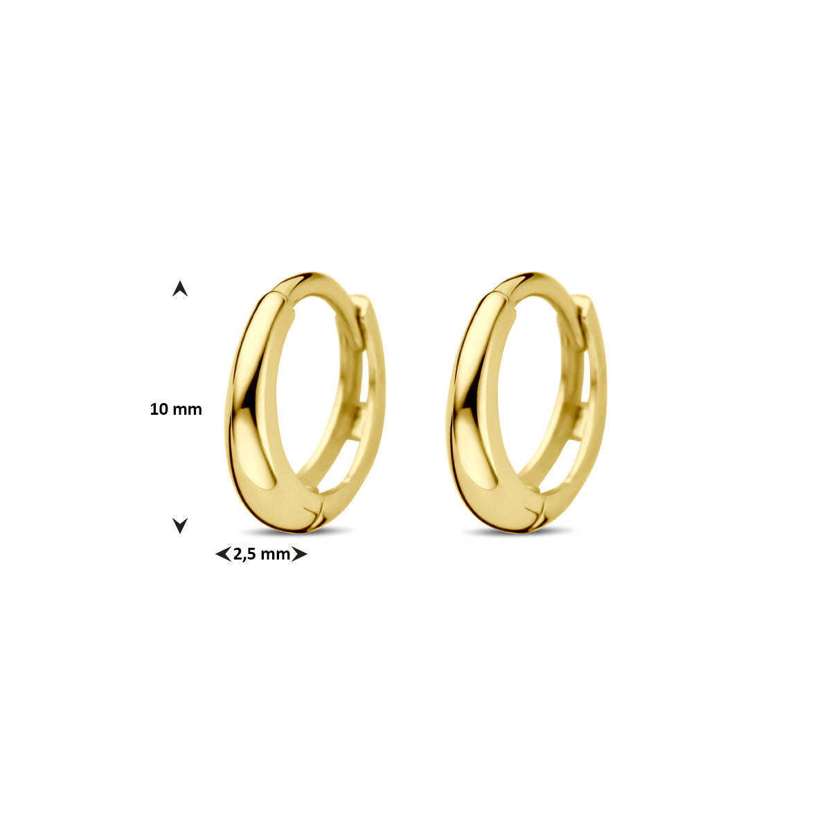 Klappohrringe 10 mm 14K Gelbgold