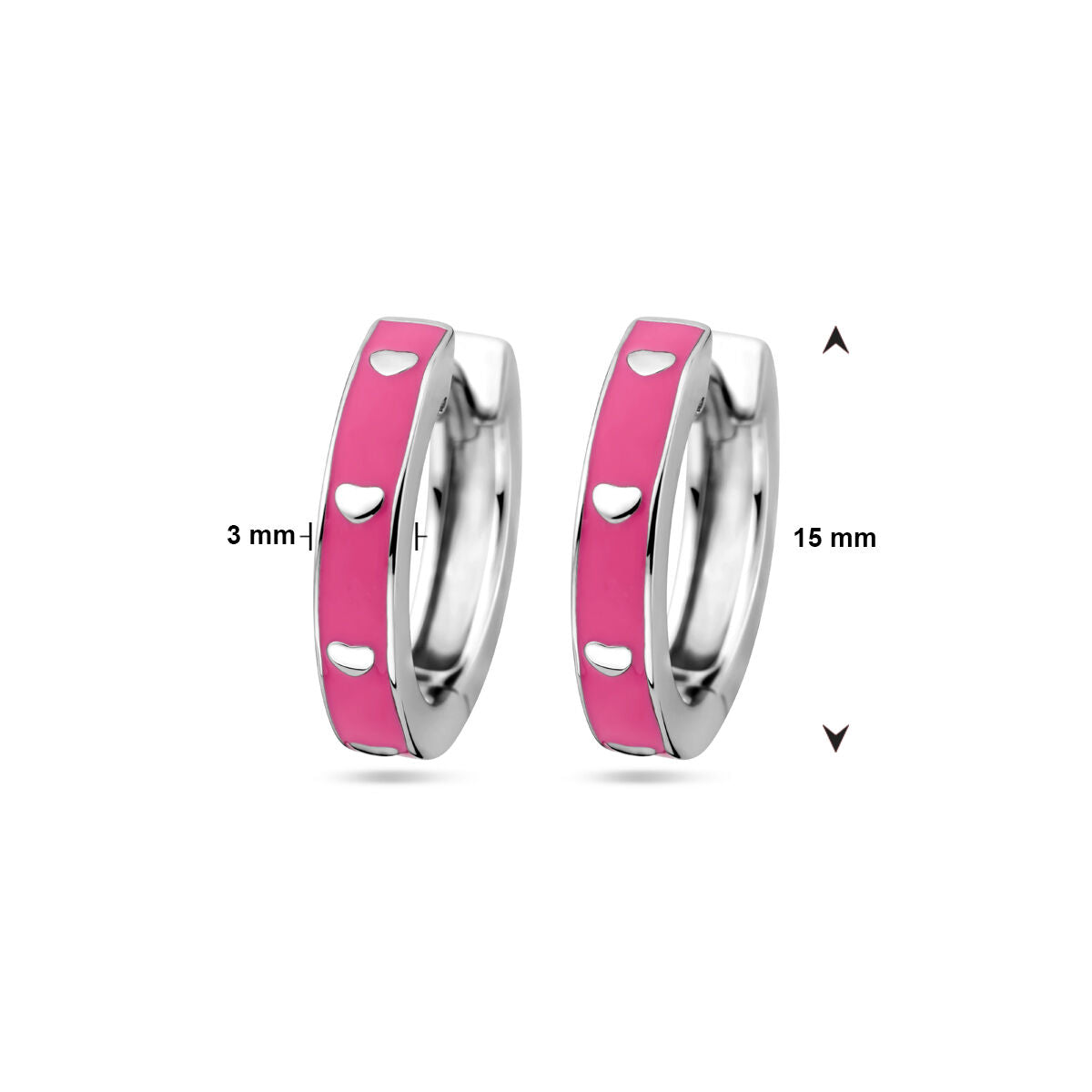 Ohrhänger rosa Emaille, Silber rhodiniert