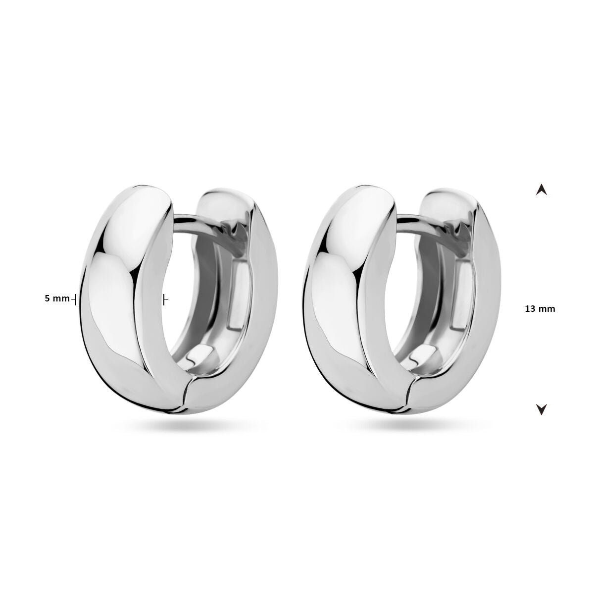Klappcreolen 13 mm Silber rhodiniert