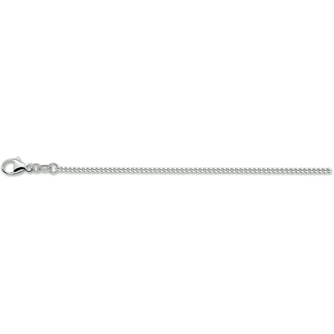 Halskette Gourmet 4-seitig geschliffen 1,6 mm Silber rhodiniert