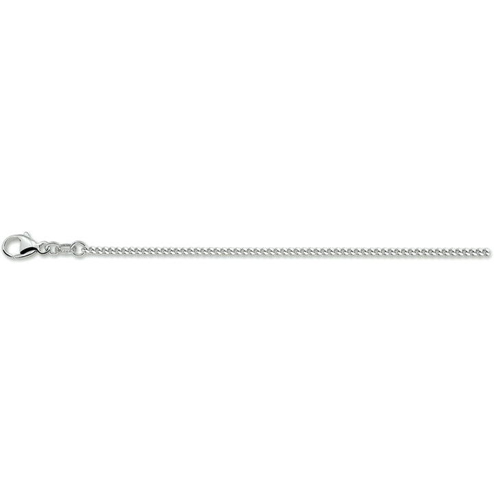 Halskette Gourmet 4-seitig geschliffen 1,6 mm Silber rhodiniert