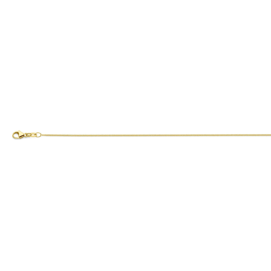 Halskette Gourmette 4-seitiger Schliff 1,0 mm 41 - 43 - 45 cm 18K Gelbgold