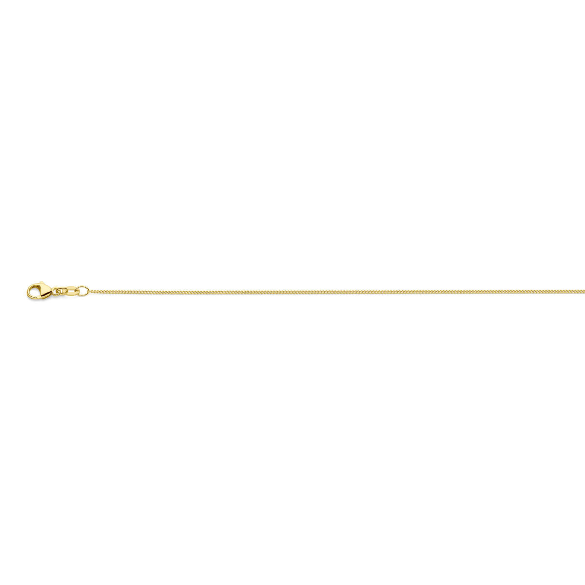 Halskette Gourmette 4-seitiger Schliff 1,0 mm 41 - 43 - 45 cm 18K Gelbgold