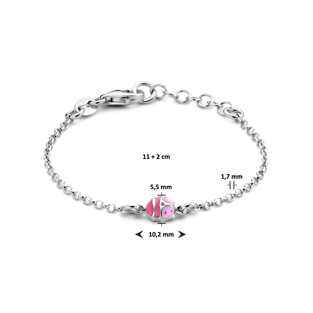 Armband Marienkäfer 11 + 2 cm Silber rhodiniert