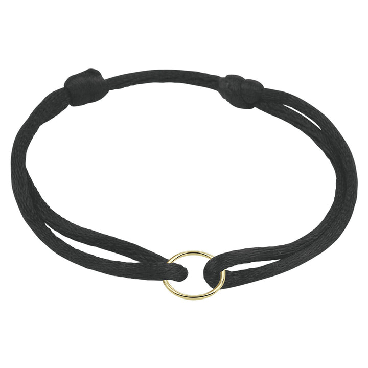 Armband satiniert rund 14K Gold mit Kautschuk/Nylon/Leder