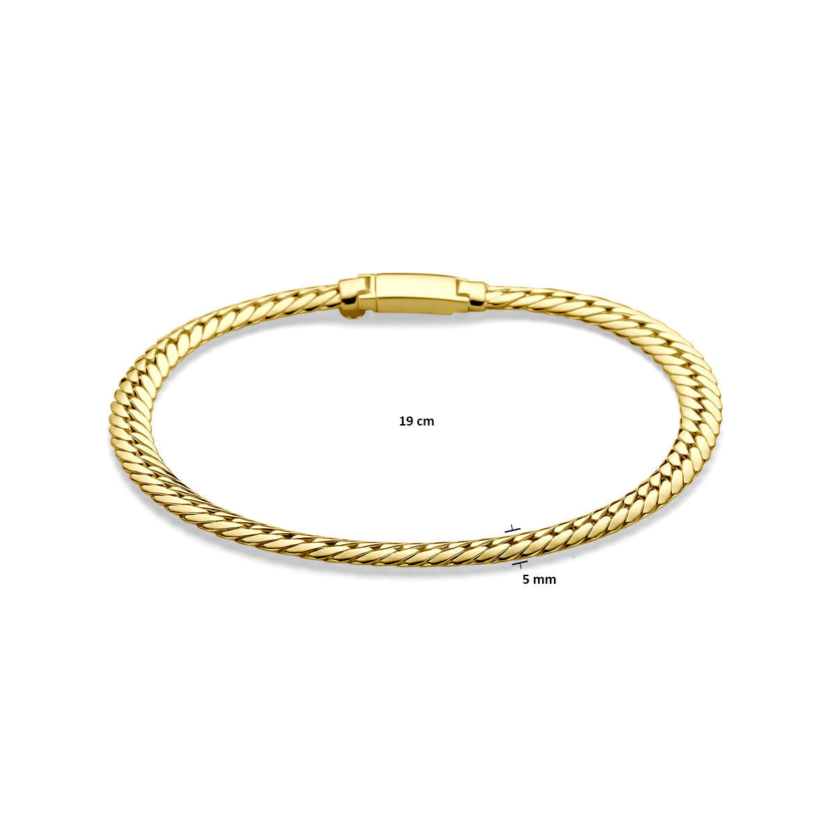 Armband Gourmett 5 mm 19 cm 14K Gelbgold