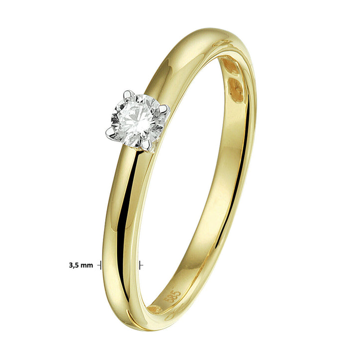 Ring Diamant 0,15 ct h si 14K Bicolor-Gold gelb/weiß