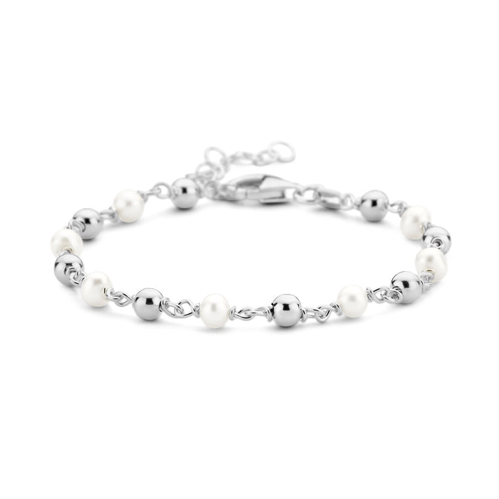 Armband Perle und Perlen 16 + 3 cm Silber rhodiniert