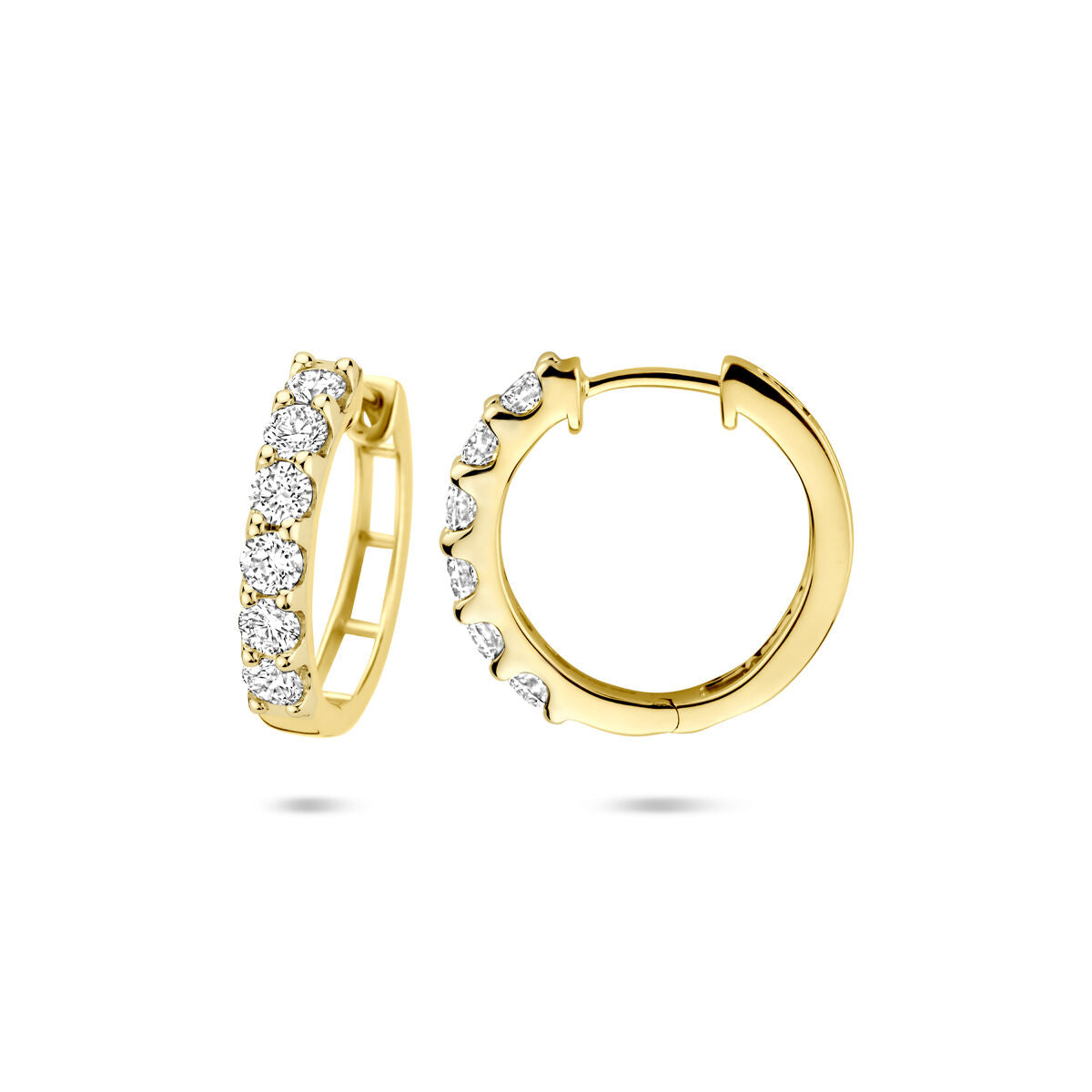 Creolen mit im Labor gezüchtetem Diamant 1.025ct (2x 0.5125ct) H SI 16,5 mm 14K Gelbgold