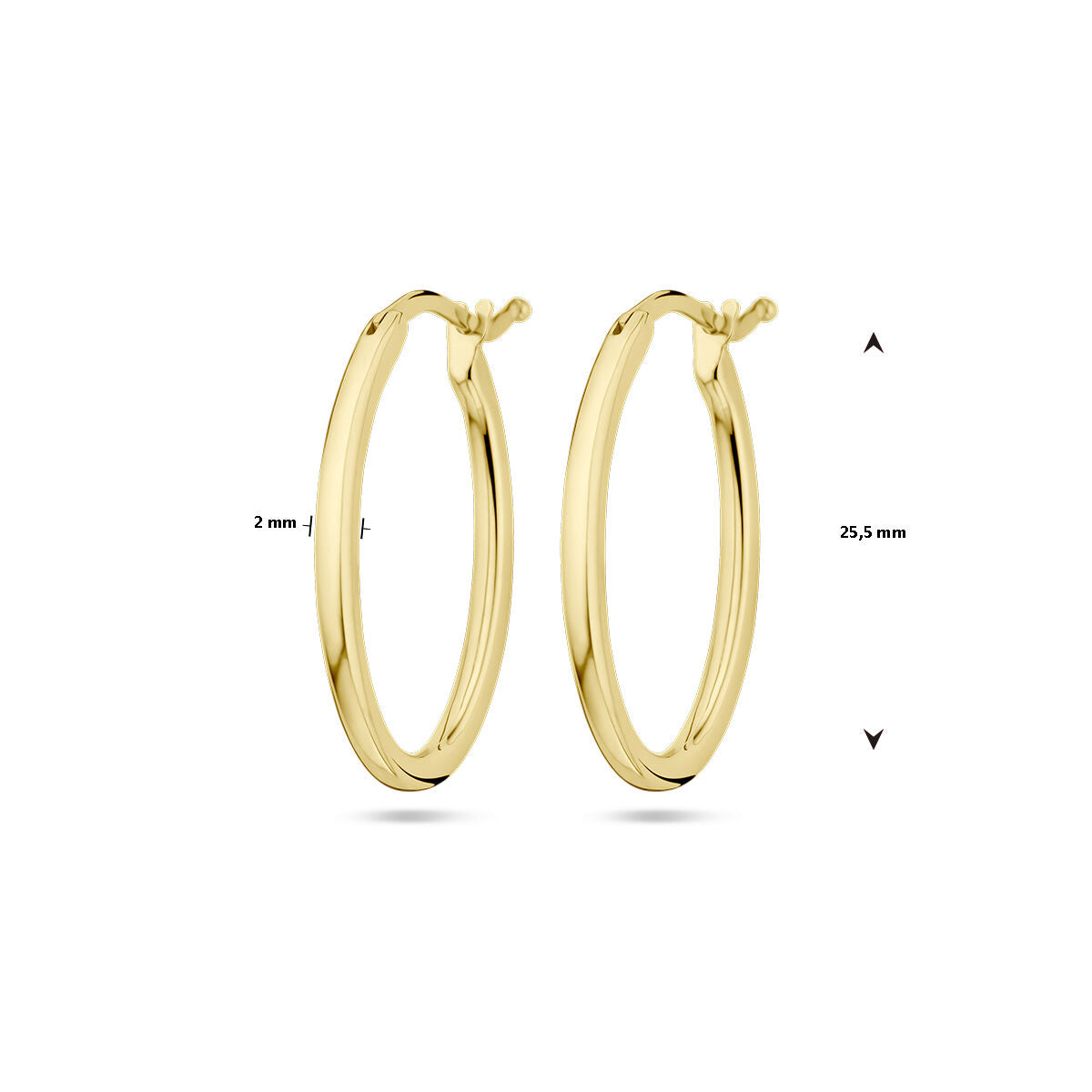 Ohrringe oval 14K Gelbgold