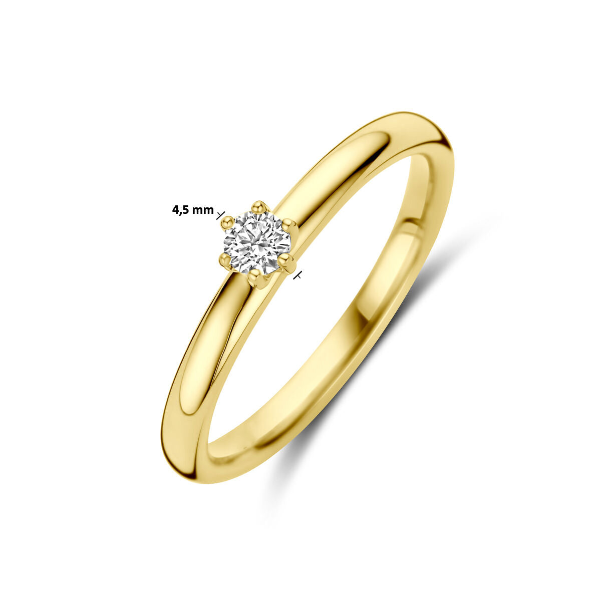 Verlobungsring Diamant 0,10 ct H SI 14K Gelbgold