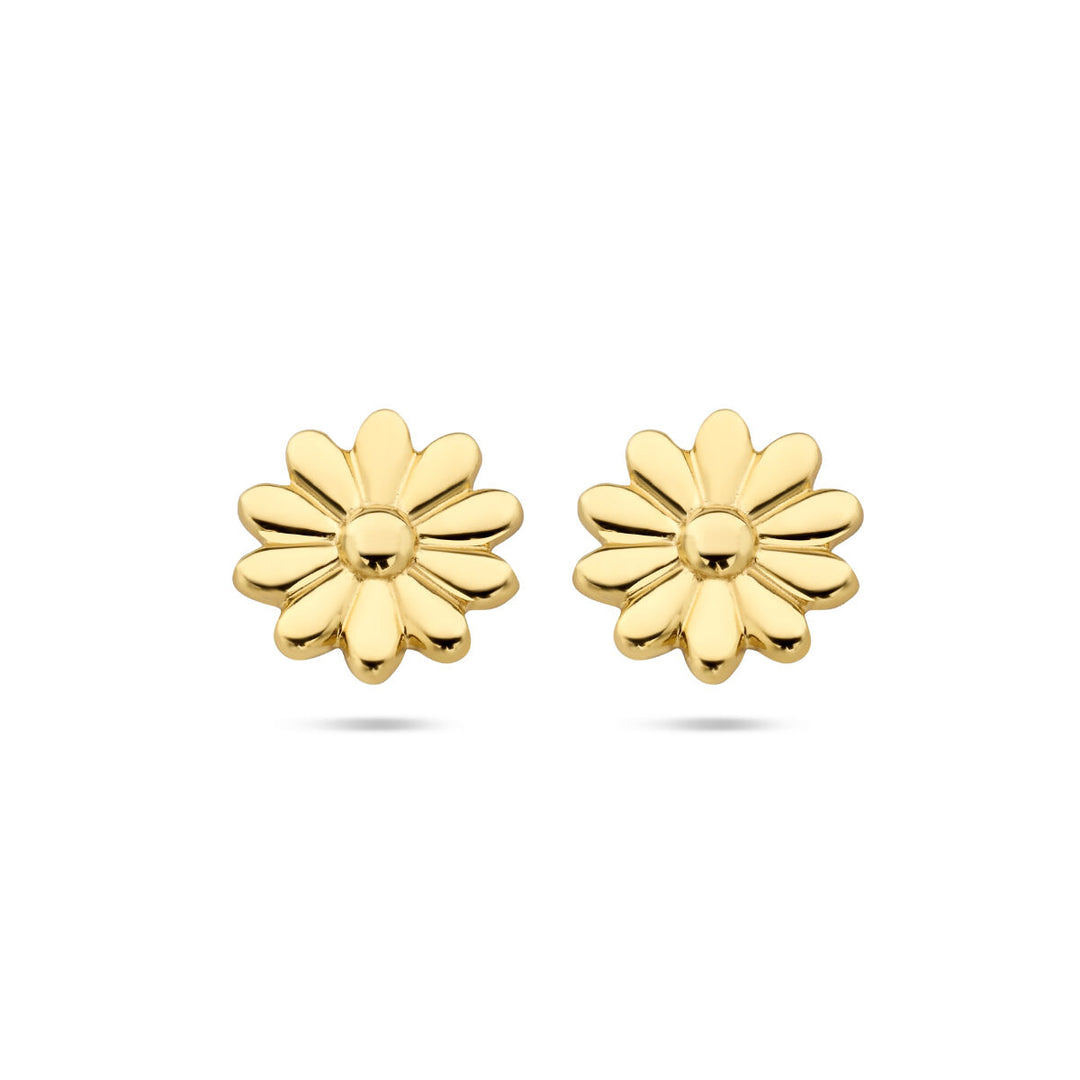 Blumen-Ohrstecker aus 14-karätigem Gelbgold
