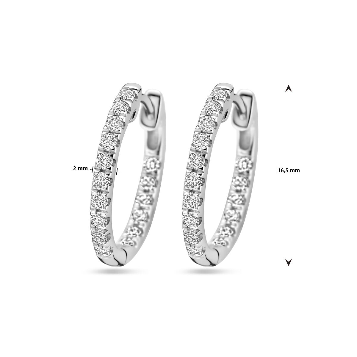 Klappcreolen Labor Diamant 0.46ct (2x 0.23ct) H SI 14K Weißgold