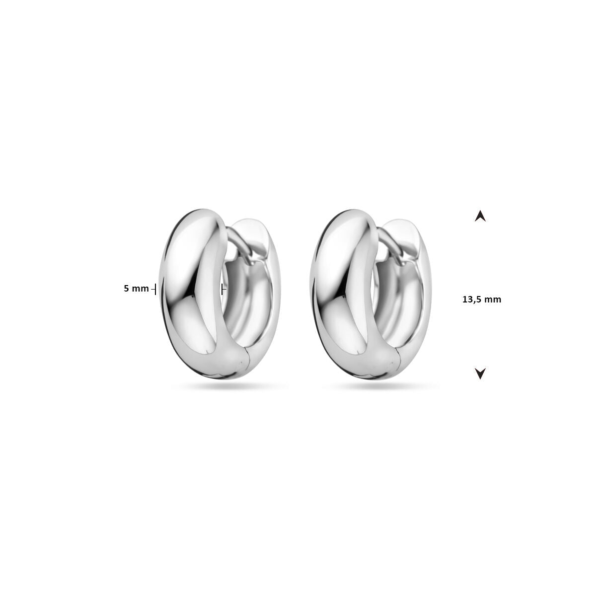 Klappcreolen 13,5 mm rhodiniertes Silber