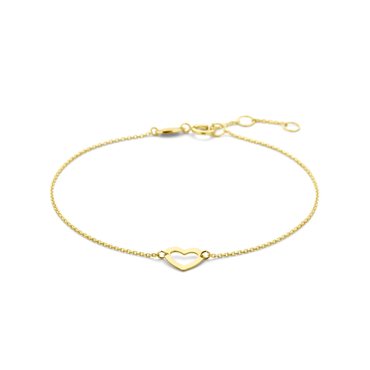 Armband aus 14K Gelbgold mit herzförmigem Anhänger und feiner Gliederkette