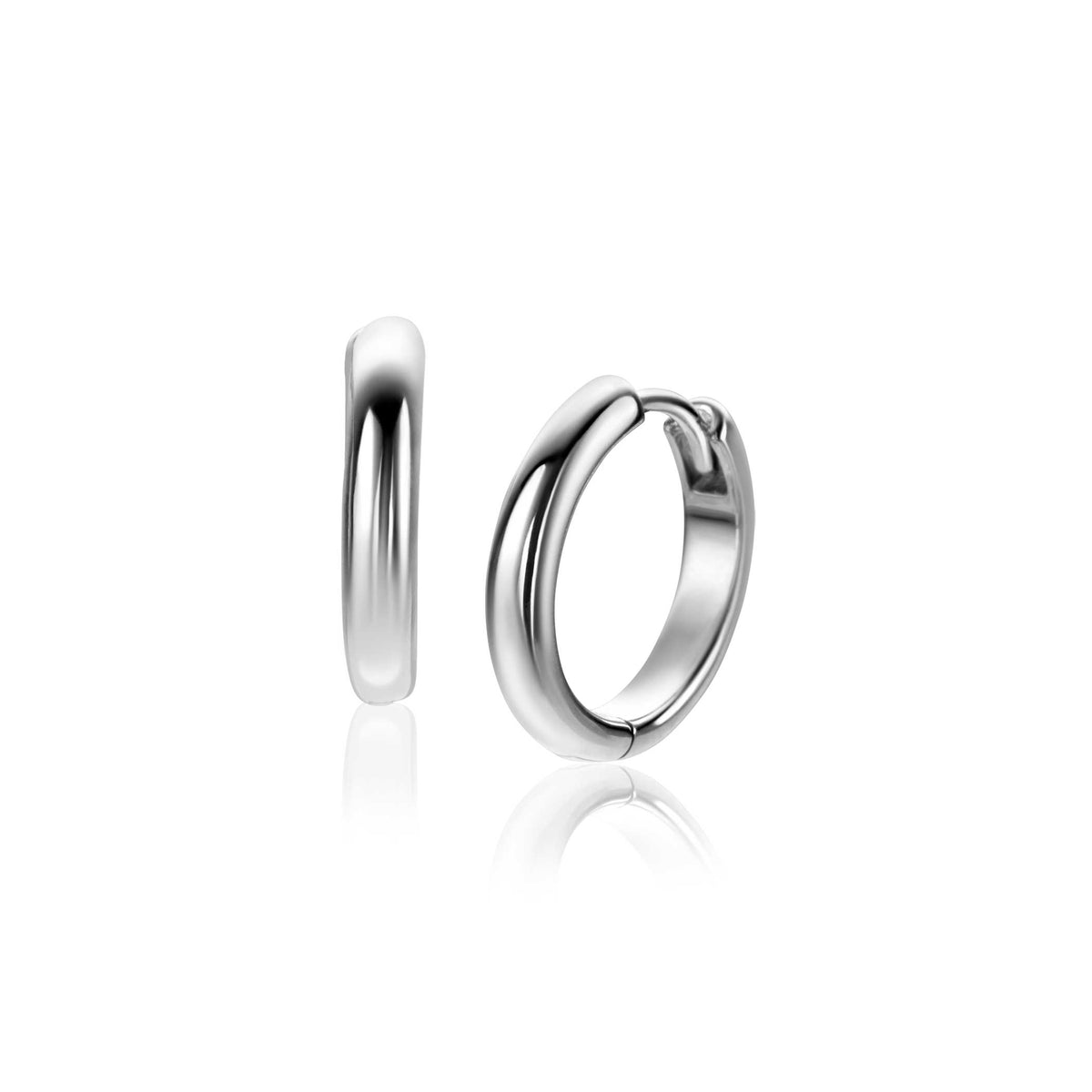 Ohrringe aus Silber mit glatter, runder Form und schmalem Design